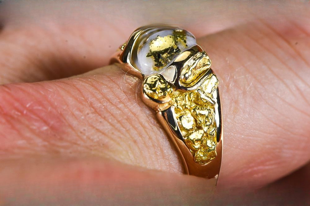 Gold Quartz Ring "Orocal" RM486Q Genuine Hand Crafted Jewelry - 14K Gold Casting