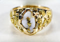 Gold Quartz Ring "Orocal" RMEQ103S Genuine Hand Crafted Jewelry - 14K Gold Casting