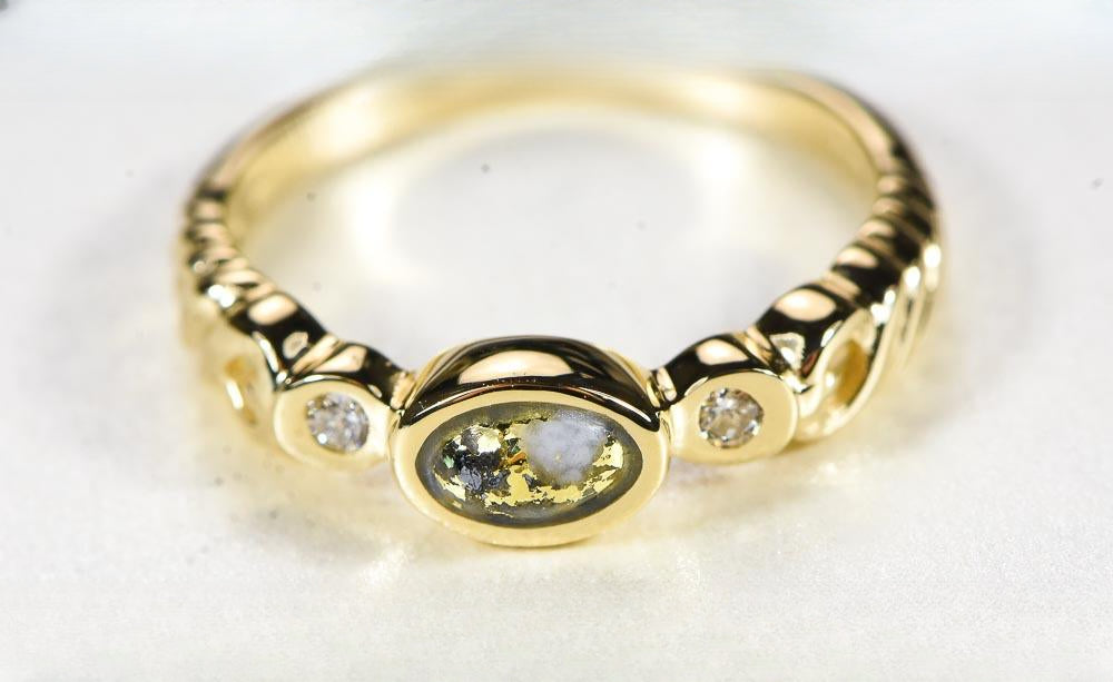 Gold Quartz Women's Ring "Orocal" RL691D5Q Genuine Hand Crafted Jewelry - 14K Gold Casting