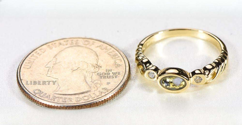 Gold Quartz Women's Ring "Orocal" RL691D5Q Genuine Hand Crafted Jewelry - 14K Gold Casting