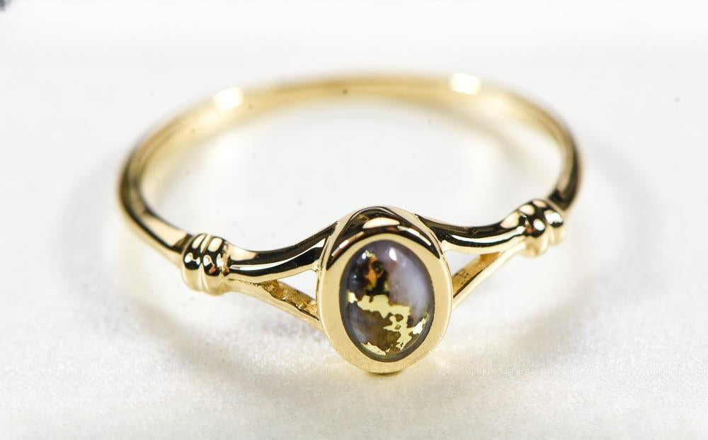 Gold Quartz Women's Ring "Orocal" RL725Q Genuine Hand Crafted Jewelry - 14K Gold Casting