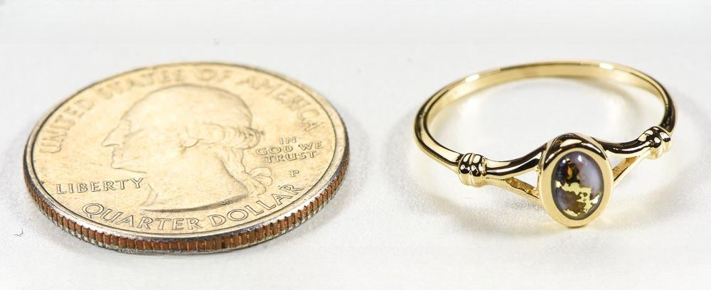 Gold Quartz Women's Ring "Orocal" RL725Q Genuine Hand Crafted Jewelry - 14K Gold Casting