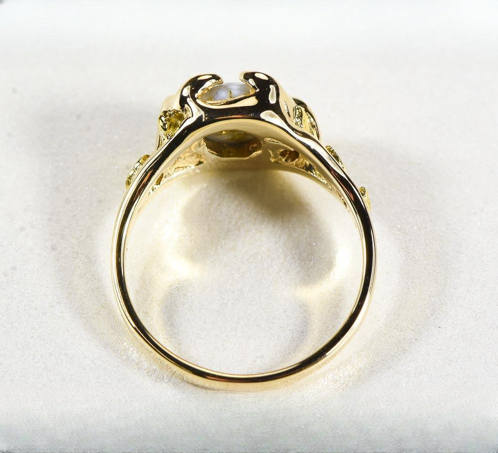 Gold Quartz Women's Ring "Orocal" RL660Q Genuine Hand Crafted Jewelry - 14K Gold Casting