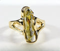 Gold Quartz Women's Ring "Orocal" RL999Q Genuine Hand Crafted Jewelry - 14K Gold Casting