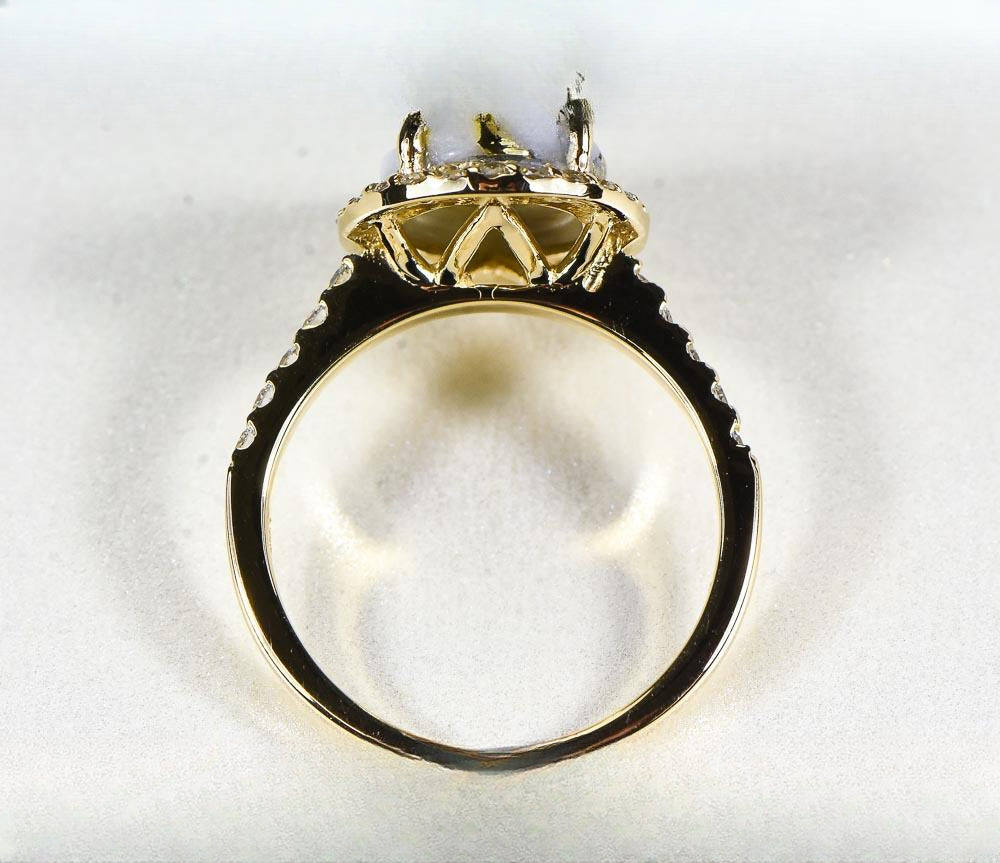 Gold Quartz Women's Ring "Orocal" RL1109DQ Genuine Hand Crafted Jewelry - 14K Gold Casting