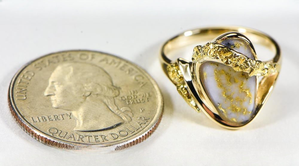 Gold Quartz Women's Ring "Orocal" RL549OLQ Genuine Hand Crafted Jewelry - 14K Gold Casting
