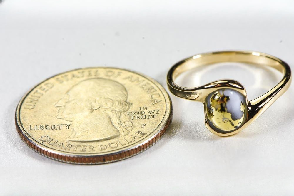 Gold Quartz Women's Ring "Orocal" RL649Q Genuine Hand Crafted Jewelry - 14K Gold Casting