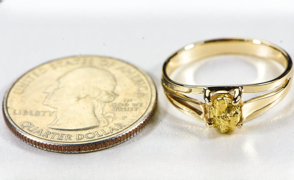 Gold Nugget Women's Ring "Orocal" RL787N Genuine Hand Crafted Jewelry - 14K Casting