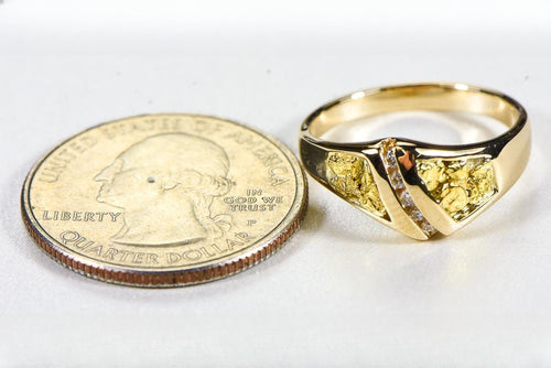 Gold Nugget Women's Ring "Orocal" RL1064DN Genuine Hand Crafted Jewelry - 14K Casting