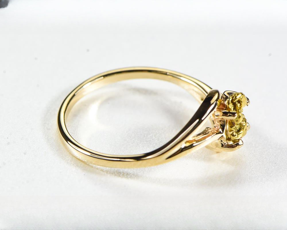Gold Nugget Women's Ring "Orocal" RL696N Genuine Hand Crafted Jewelry - 14K Casting