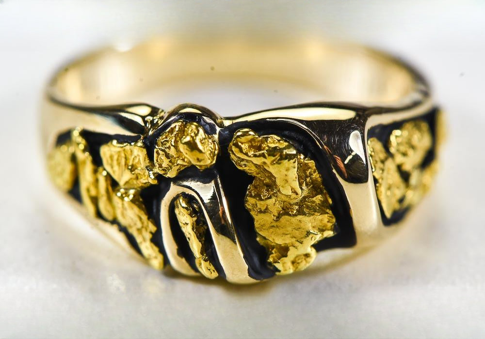 Gold Nugget Women's Ring "Orocal" RL487 Genuine Hand Crafted Jewelry - 14K Casting