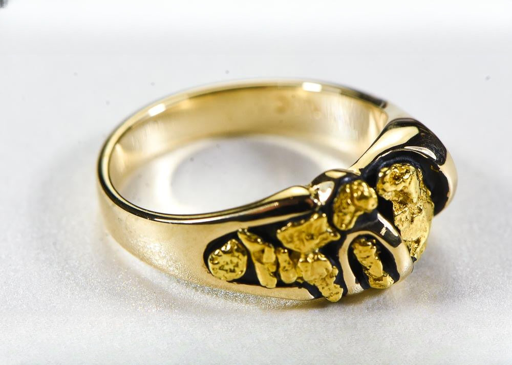 Gold Nugget Women's Ring "Orocal" RL487 Genuine Hand Crafted Jewelry - 14K Casting