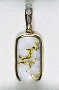 Gold Quartz Pendant "Orocal" PN851DQ Genuine Hand Crafted Jewelry - 14K Gold Yellow Gold Casting