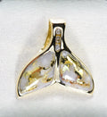 Gold Quartz Pendant Whales Tail "Orocal" PDLWT16SHDQ Genuine Hand Crafted Jewelry - 14K Gold Yellow Gold Casting