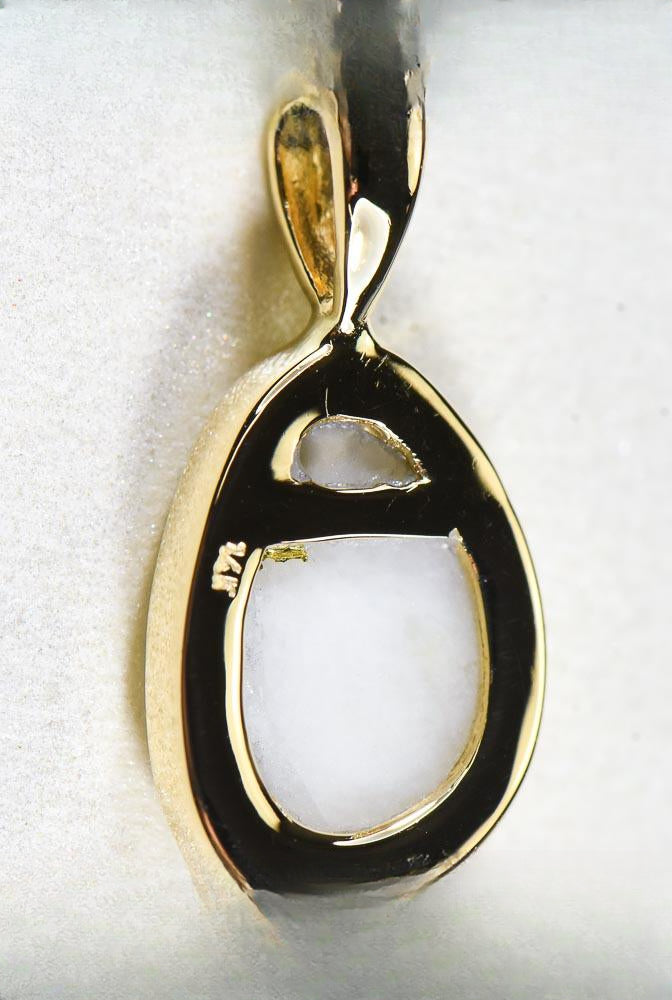 Gold Quartz Pendant  "Orocal" PSC106QX Genuine Hand Crafted Jewelry - 14K Gold Yellow Gold Casting