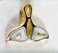 Gold Quartz Pendant Whales Tail "Orocal" PWT24HQ Genuine Hand Crafted Jewelry - 14K Gold Yellow Gold Casting