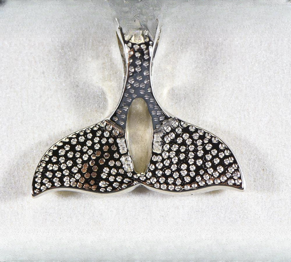 Gold Nugget Pendant Whales Tail "Orocal" PWT25NWX Genuine Hand Crafted Jewelry - 14K Gold White Gold Casting