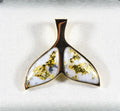 Gold Quartz Pendant Whales Tail "Orocal" PWT35HQX Genuine Hand Crafted Jewelry - 14K Gold Yellow Gold Casting