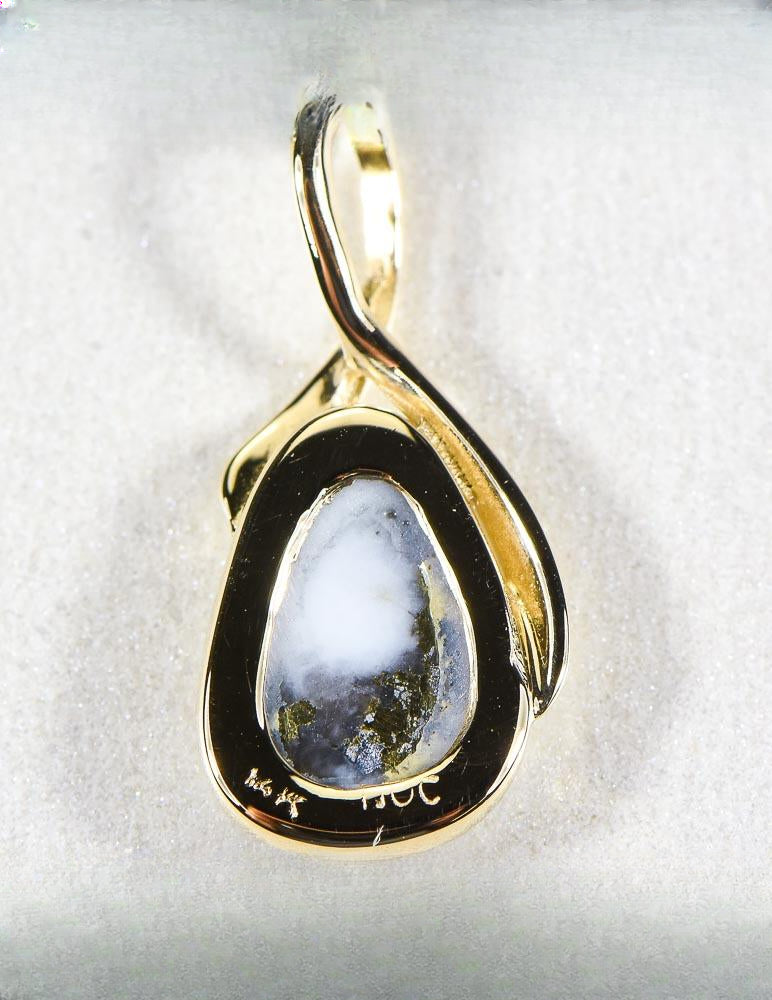 Gold Quartz Pendant  "Orocal" PN824QX Genuine Hand Crafted Jewelry - 14K Gold Yellow Gold Casting
