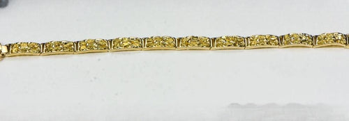 Gold Nugget Bracelet "Orocal" BFFB6L10 Genuine Hand Crafted Jewelry - 14K Gold Casting