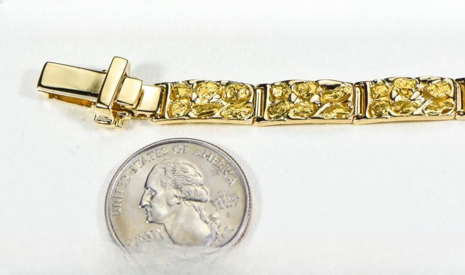 Gold Nugget Bracelet "Orocal" BFFB6L10 Genuine Hand Crafted Jewelry - 14K Gold Casting