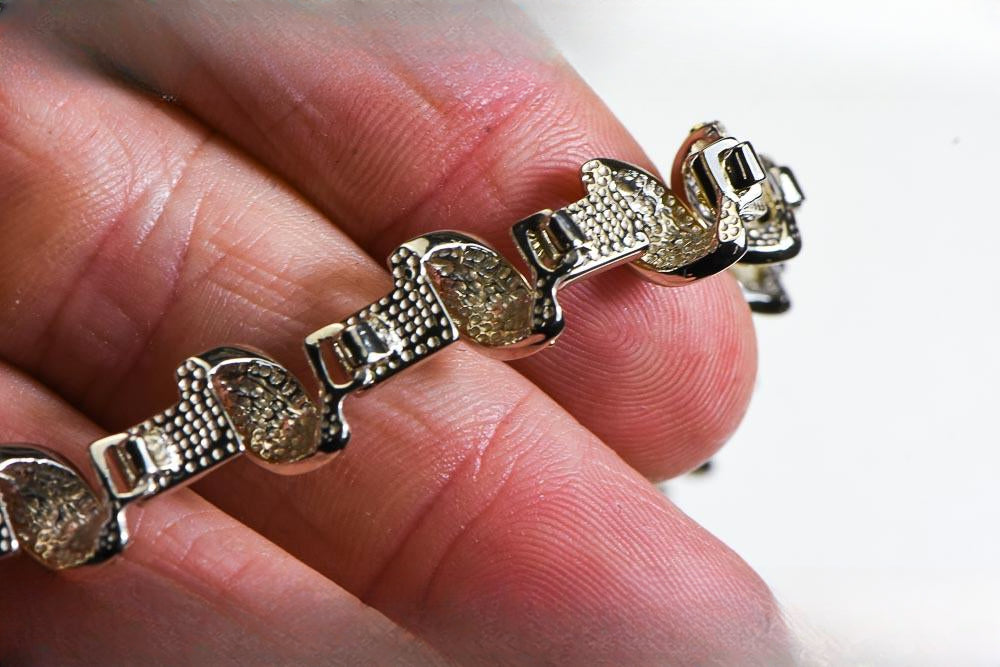 Gold Nugget Bracelet "Orocal" BJ1000N Genuine Hand Crafted Jewelry - 14K Gold Casting