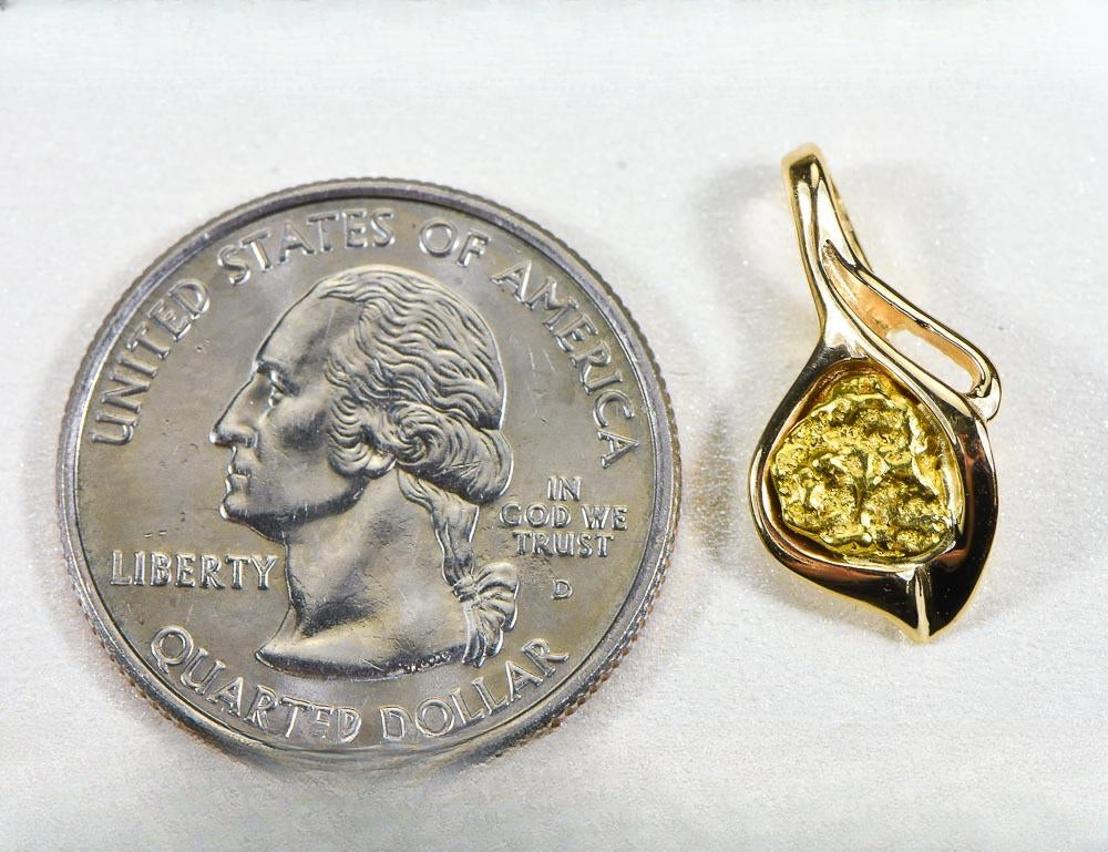 Gold Nugget Pendant "Orocal" PN390 Genuine Hand Crafted Jewelry - 14K Gold Casting
