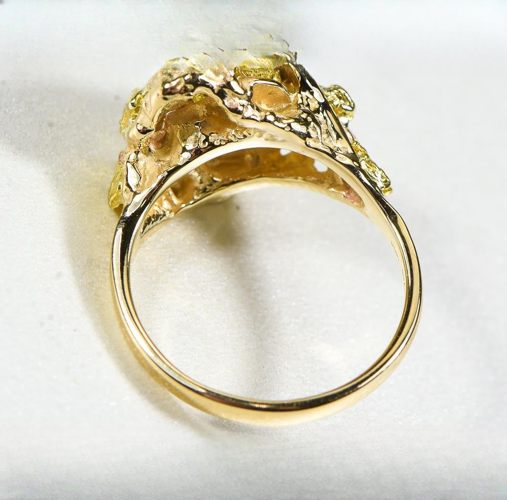 Gold Nugget Women's Ring "Orocal" RL232 Genuine Hand Crafted Jewelry - 14K Casting
