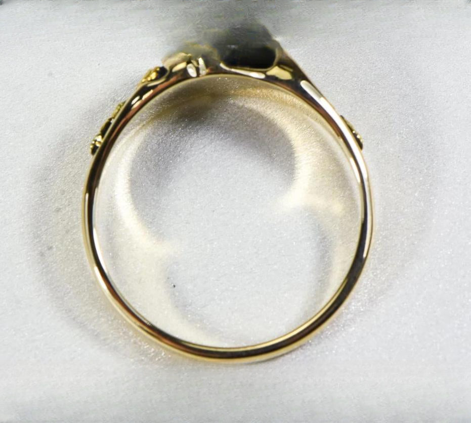 Gold Nugget Men's Ring "Orocal" RM487 Genuine Hand Crafted Jewelry - 14K Casting