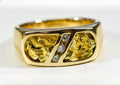 Gold Nugget Men's Ring "Orocal" RM816D10.5 Genuine Hand Crafted Jewelry - 14K Casting