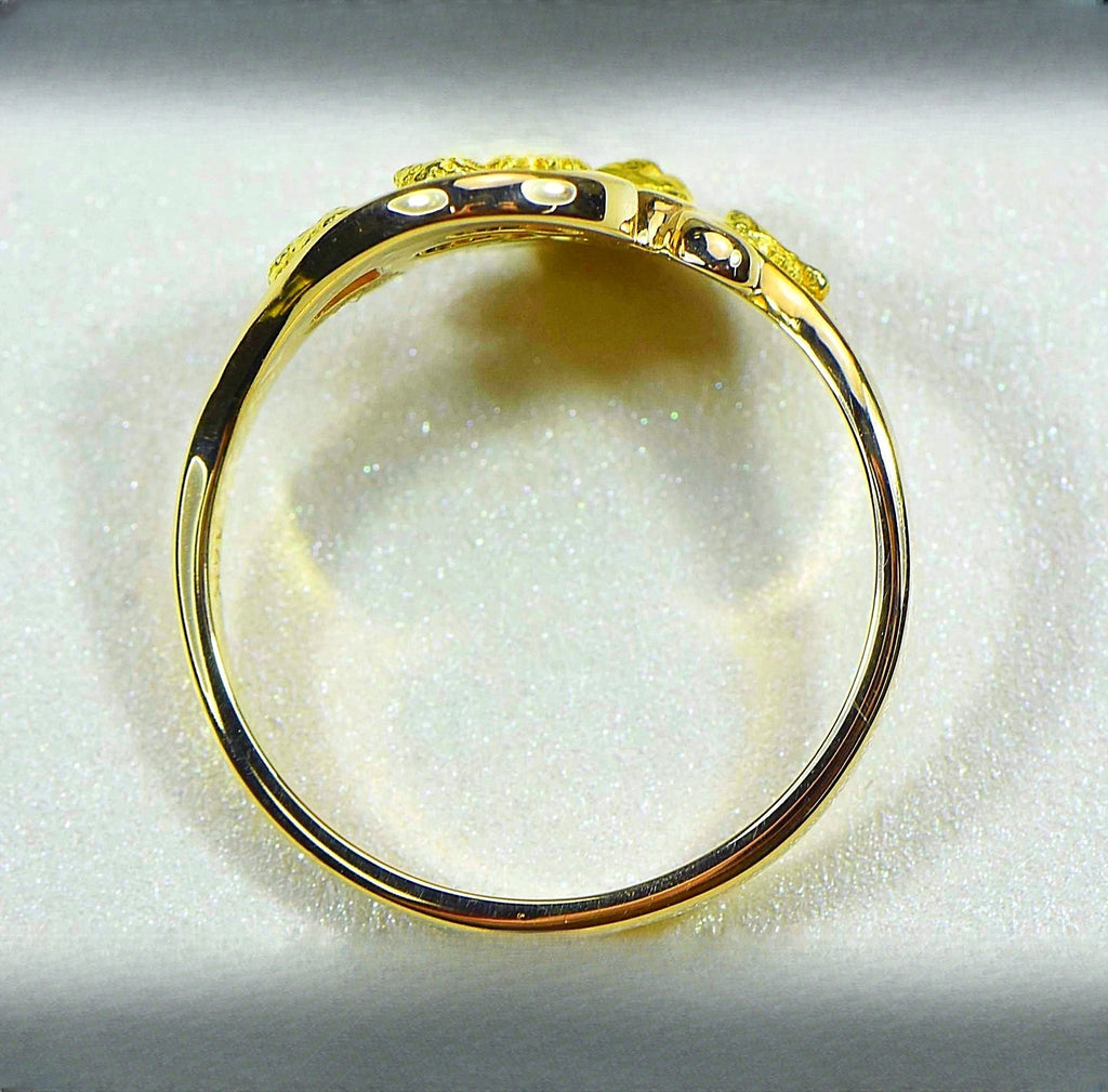 Gold Nugget Women's Ring "Orocal" RL186 Genuine Hand Crafted Jewelry - 14K Casting