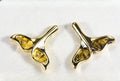 Gold Nugget Whale Tail Earrings "Orocal" EDLWT8SOL Genuine Hand Crafted Jewelry - 14K Gold Casting