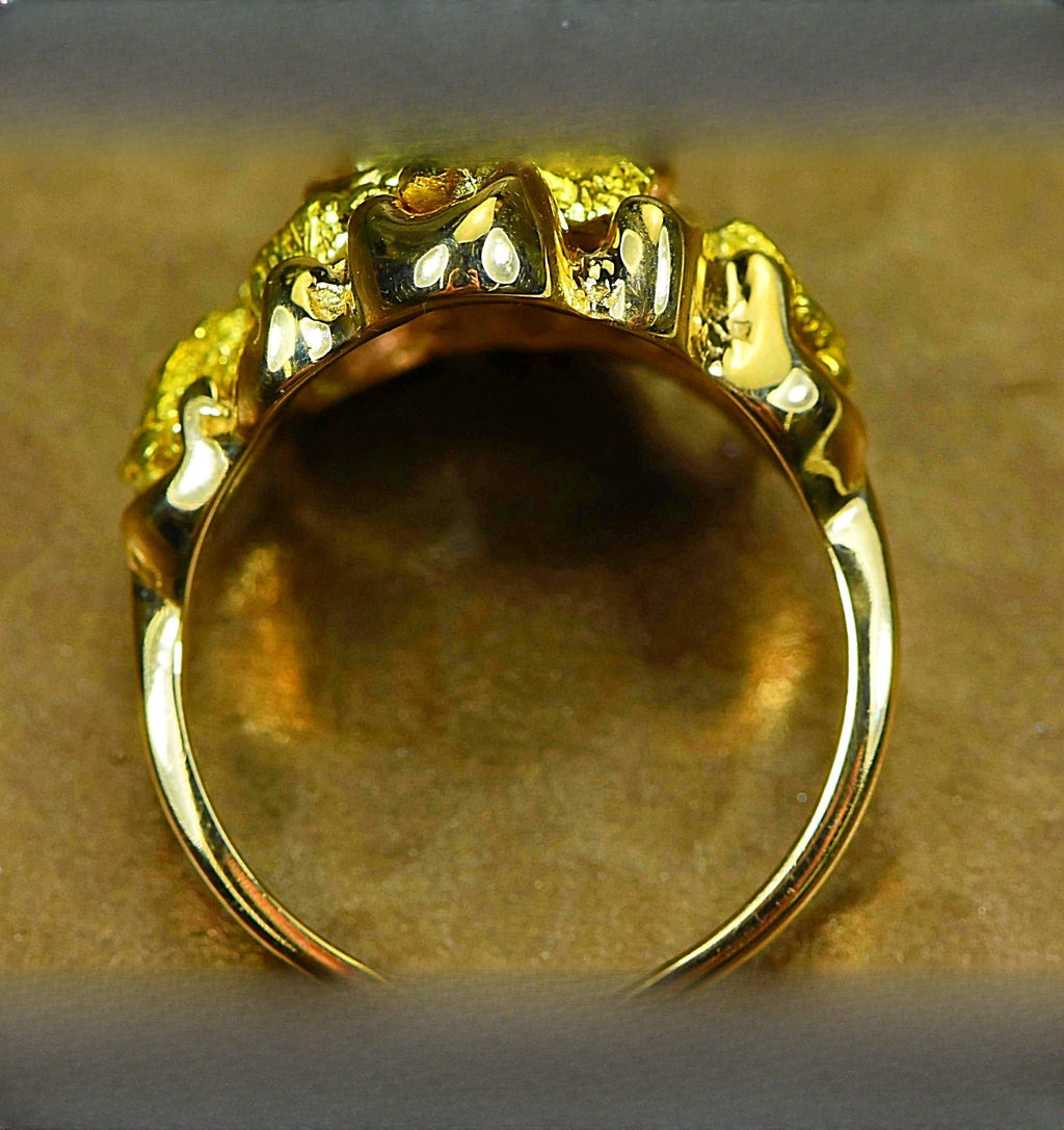Gold Nugget Women's Ring "Orocal" RL462 Genuine Hand Crafted Jewelry - 14K Casting