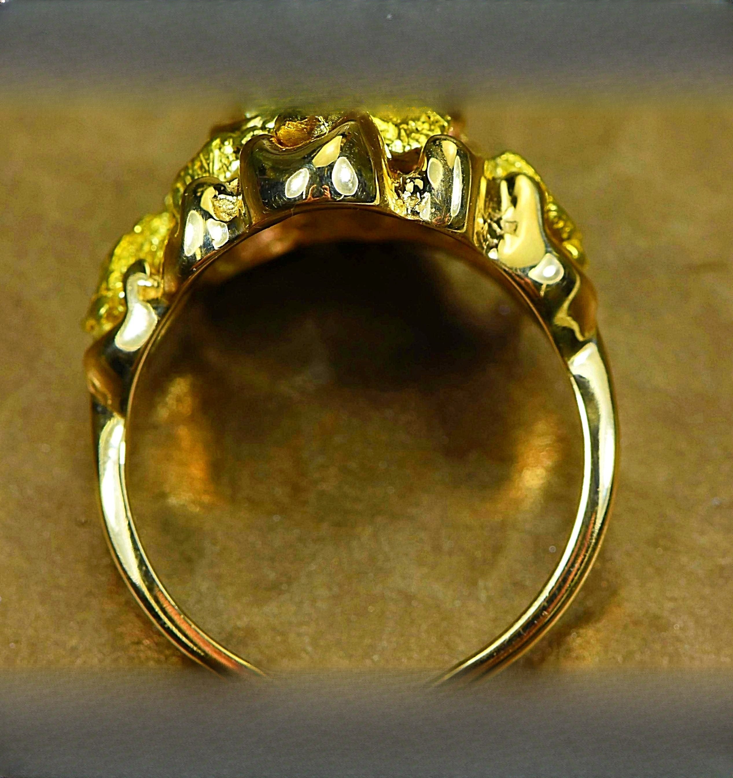 Gold Nugget Women's Ring "Orocal" RL462 Genuine Hand Crafted Jewelry - 14K Casting