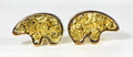 Gold Nugget Bear Earrings "Orocal" EBR1MOL Genuine Hand Crafted Jewelry - 14K Gold Casting