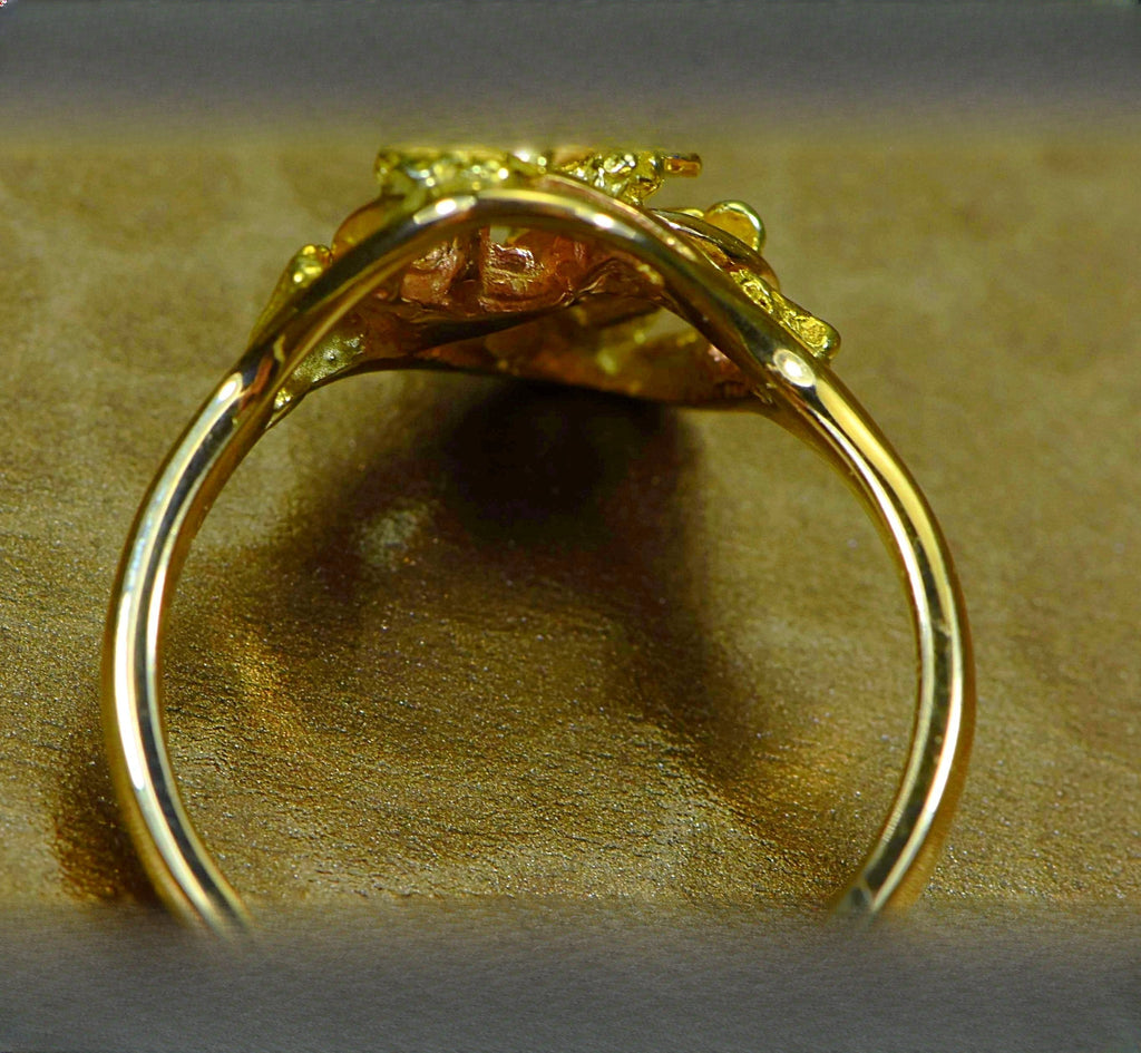 Gold Nugget Women's Ring "Orocal" RL254 Genuine Hand Crafted Jewelry - 14K Casting