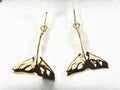 Gold Casted Whale Tail Earrings "Orocal" EWT101XN/WD Genuine Hand Crafted Jewelry - 14K Gold Casting