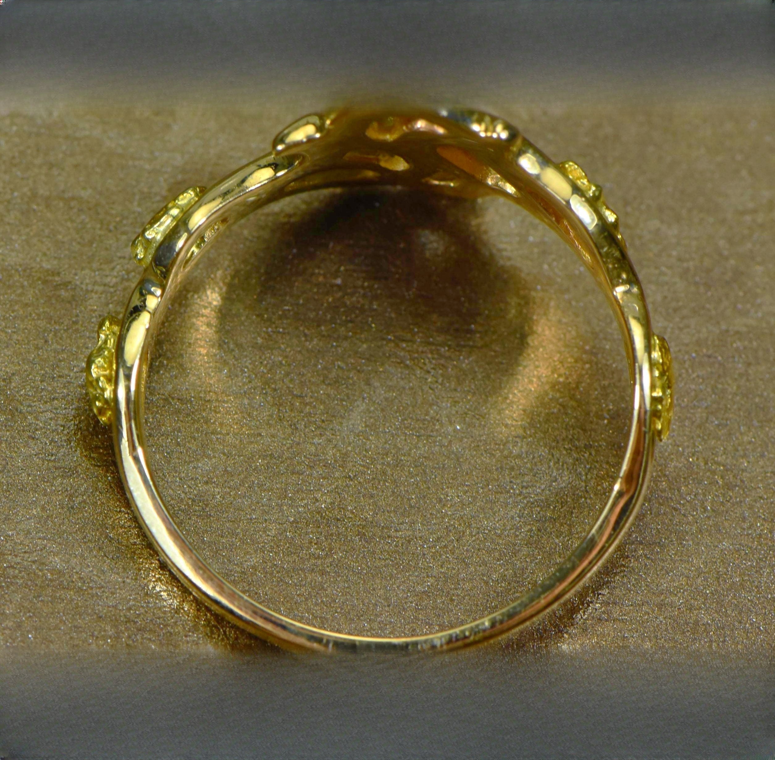 Gold Nugget Women's Ring "Orocal" RL180 Genuine Hand Crafted Jewelry - 14K Casting