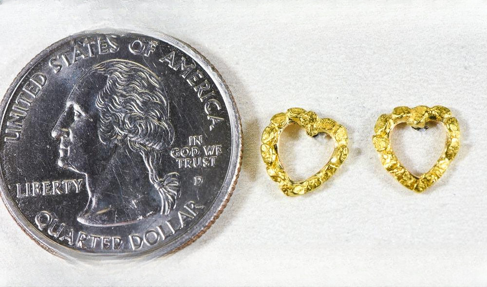 Gold Nugget Earrings "Orocal" EHE360 Genuine Hand Crafted Jewelry - 14K Gold Casting