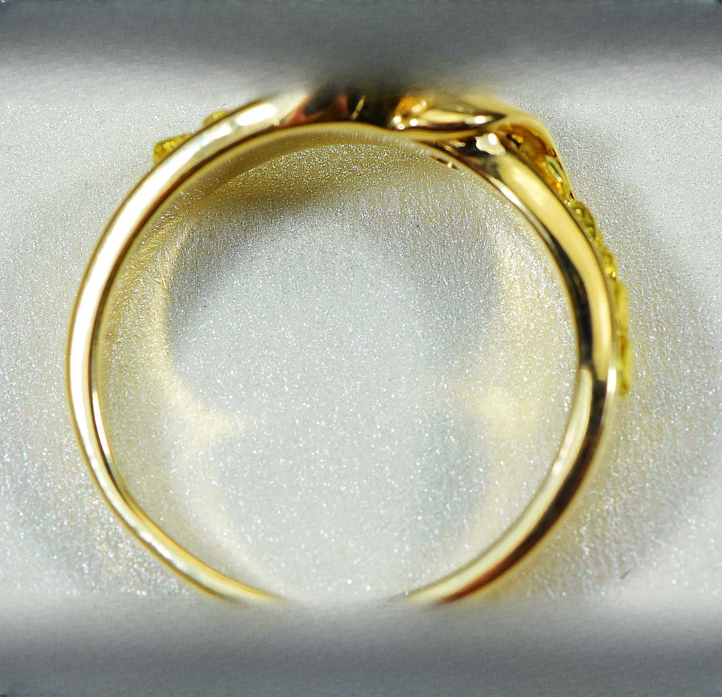 Gold Nugget Women's Ring "Orocal" RL404D5 Genuine Hand Crafted Jewelry - 14K Casting