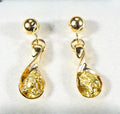 Gold Nugget Earrings "Orocal" EAJ054N/PD Genuine Hand Crafted Jewelry - 14K Gold Casting