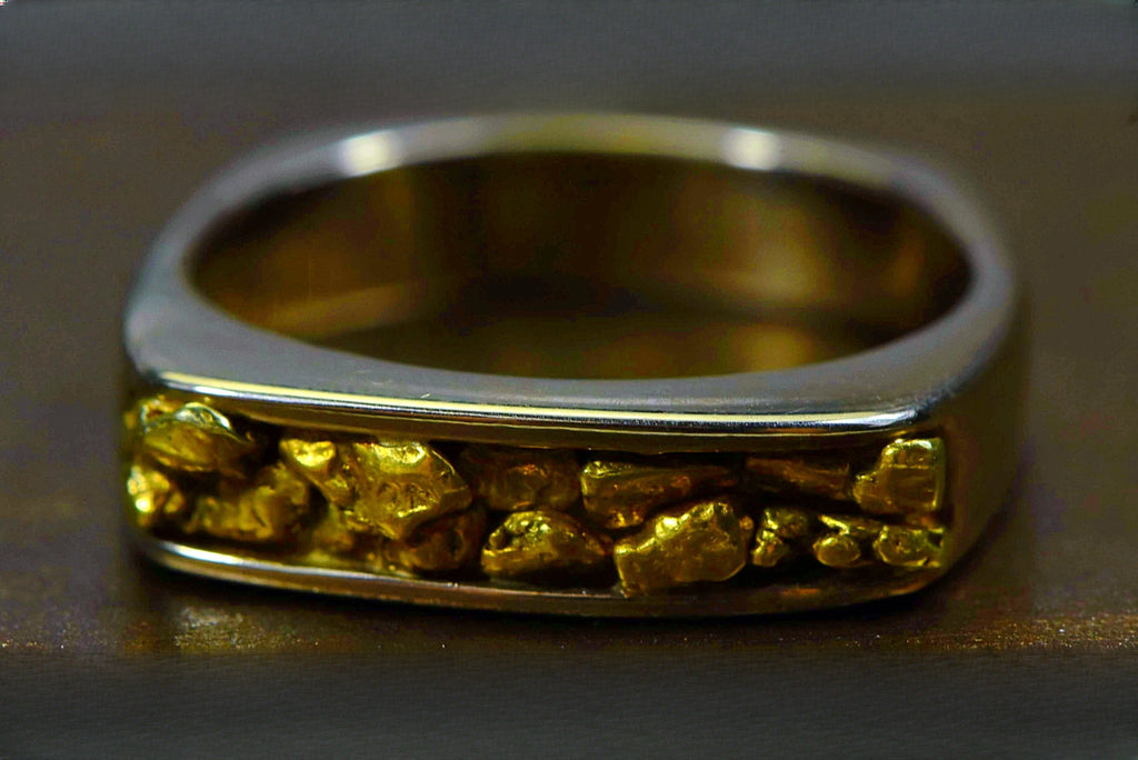 Gold Nugget Women's Ring "Orocal" RL902NW Genuine Hand Crafted Jewelry - 14K Casting