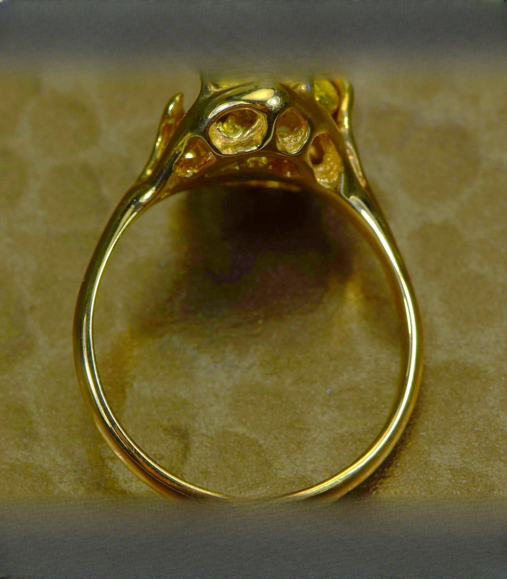 Gold Nugget Women's Ring "Orocal" RL233 Genuine Hand Crafted Jewelry - 14K