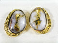 Gold Quartz Earrings "Orocal" ESC126Q Genuine Hand Crafted Jewelry - 14K Gold Yellow Gold Casting