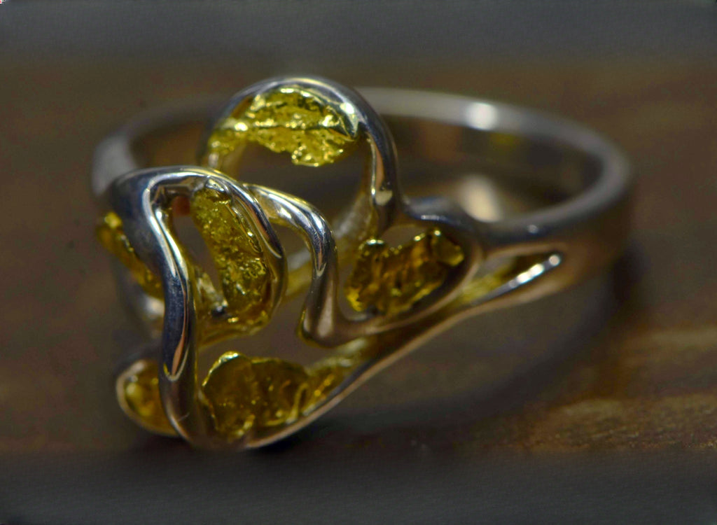 Gold Nugget Women's Ring "Orocal" RL169SS Genuine Hand Crafted Jewelry
