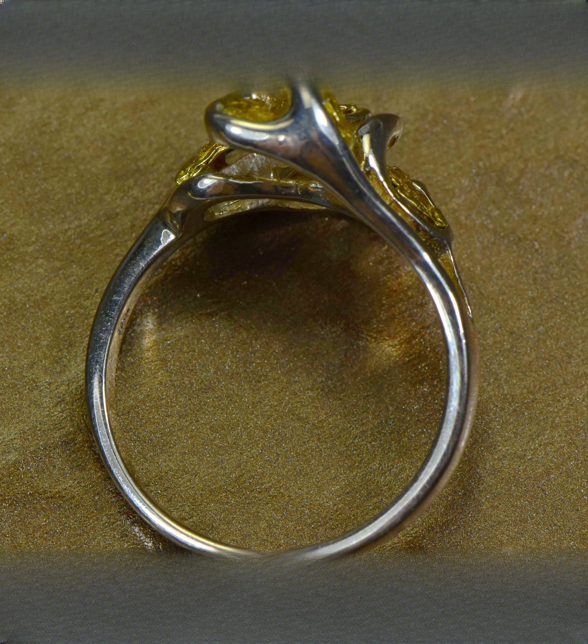 Gold Nugget Women's Ring "Orocal" RL169SS Genuine Hand Crafted Jewelry