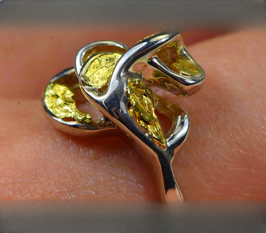 Gold Nugget Women's Ring "Orocal" RL169SS Genuine Hand Crafted Jewelry