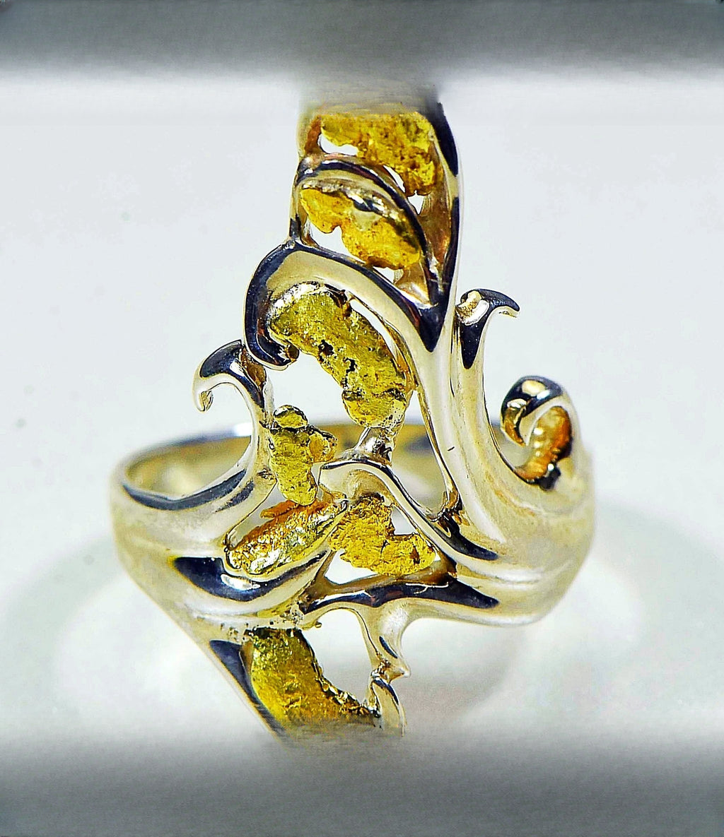 Gold Nugget Women's Ring "Orocal" RL469NSS Genuine Hand Crafted Jewelry