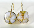 Gold Quartz Earrings "Orocal" ELBBZ12MMQ Genuine Hand Crafted Jewelry - 14K Gold Casting