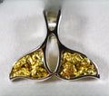 Gold Nugget Pendant Whales Tail "Orocal" PWT24WX Genuine Hand Crafted Jewelry - 14K Gold White Gold Casting